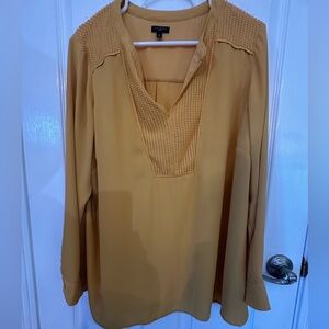 Talbots Mustard V-Neck Long Sleeve Tunic